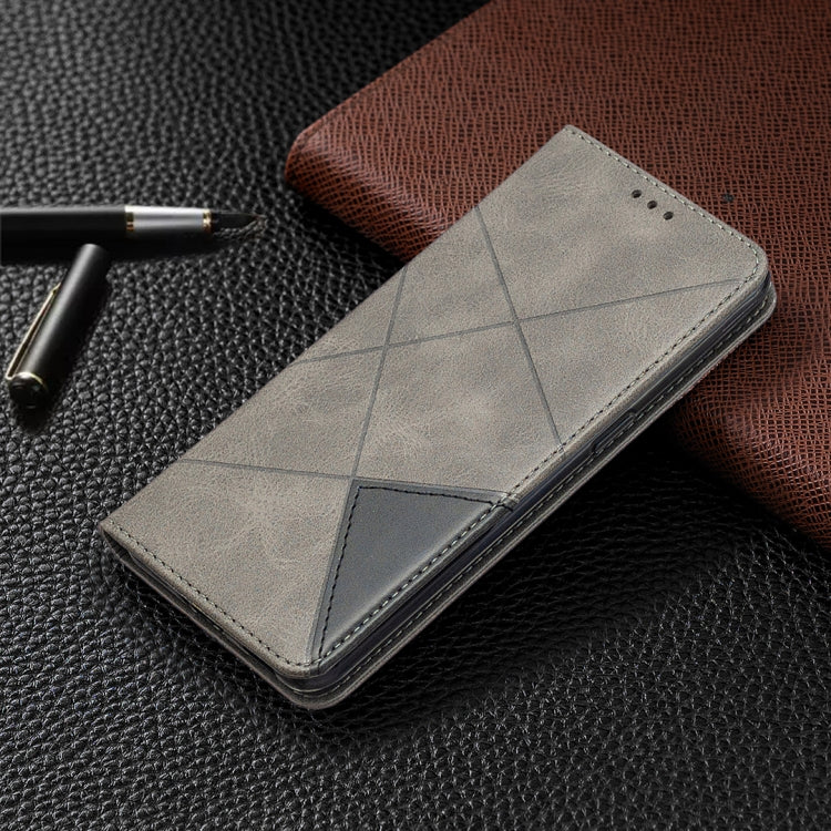 For OPPO Reno4 5G Rhombus Texture Horizontal Flip Magnetic Leather Case with Holder & Card Slots