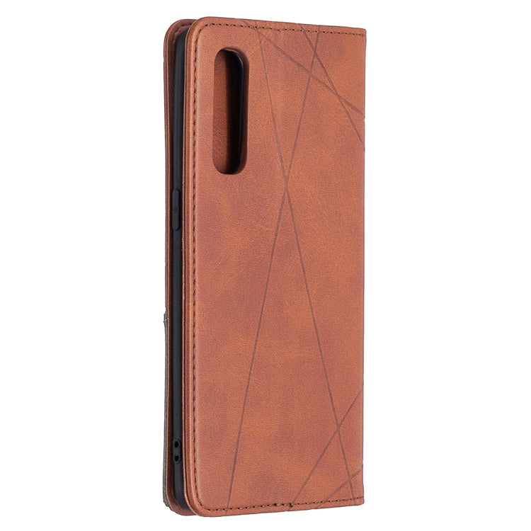 For OPPO Find X2 Neo / Reno 3 Pro Rhombus Texture Horizontal Flip Magnetic Leather Case with Holder & Card Slots