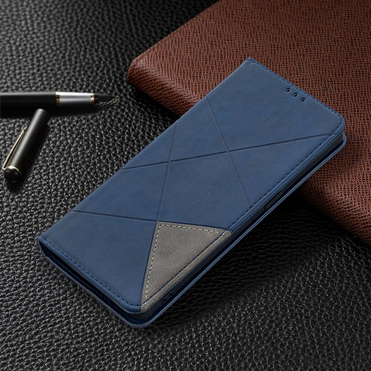For OPPO Find X2 Neo / Reno 3 Pro Rhombus Texture Horizontal Flip Magnetic Leather Case with Holder & Card Slots