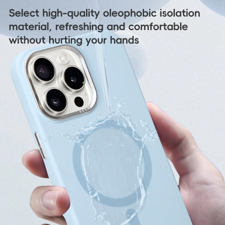 For iPhone 12 Pro Max Metal Lens Frame Liquid Silicone MagSafe Phone Case