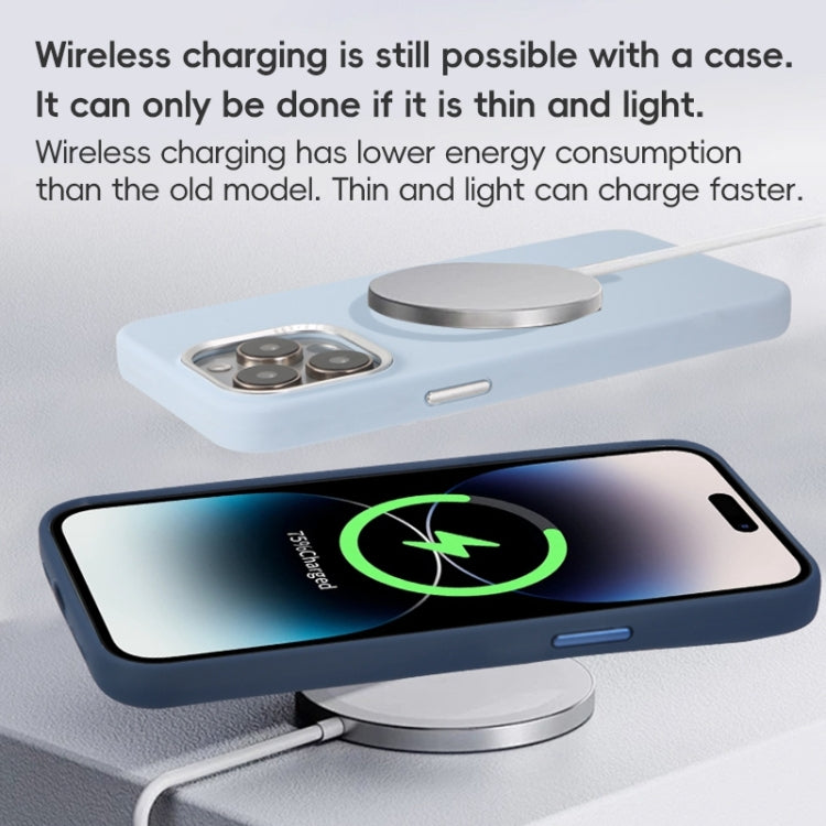 For iPhone 12 Pro Metal Lens Frame Liquid Silicone MagSafe Phone Case