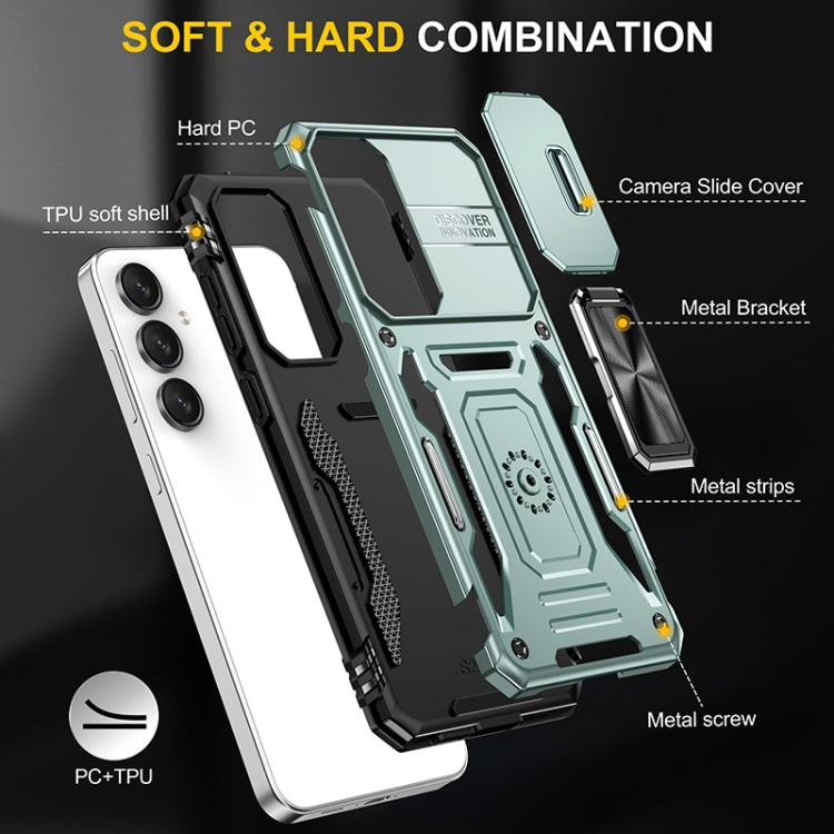 For Samsung Galaxy S24 FE 5G Armor PC Hybrid TPU Camera Shield Phone Case