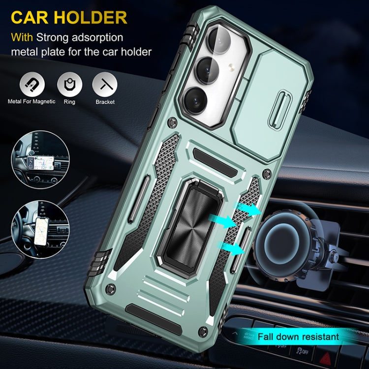 For Samsung Galaxy S24 FE 5G Armor PC Hybrid TPU Camera Shield Phone Case