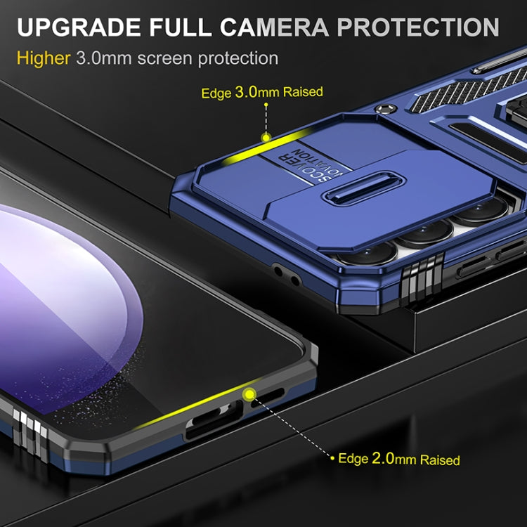 For Samsung Galaxy S24 FE 5G Armor PC Hybrid TPU Camera Shield Phone Case