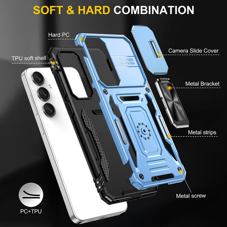 For Samsung Galaxy S24 FE 5G Armor PC Hybrid TPU Camera Shield Phone Case