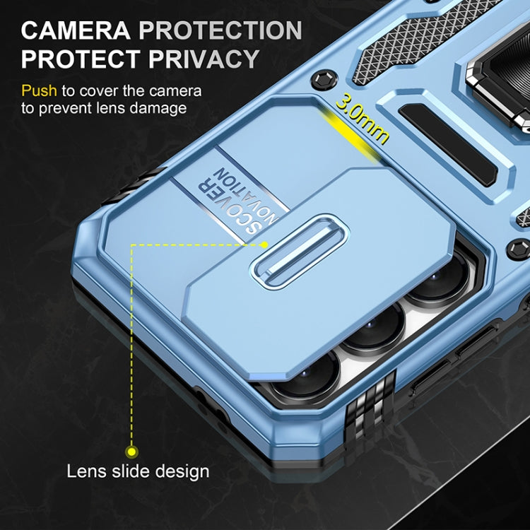 For Samsung Galaxy S24 FE 5G Armor PC Hybrid TPU Camera Shield Phone Case