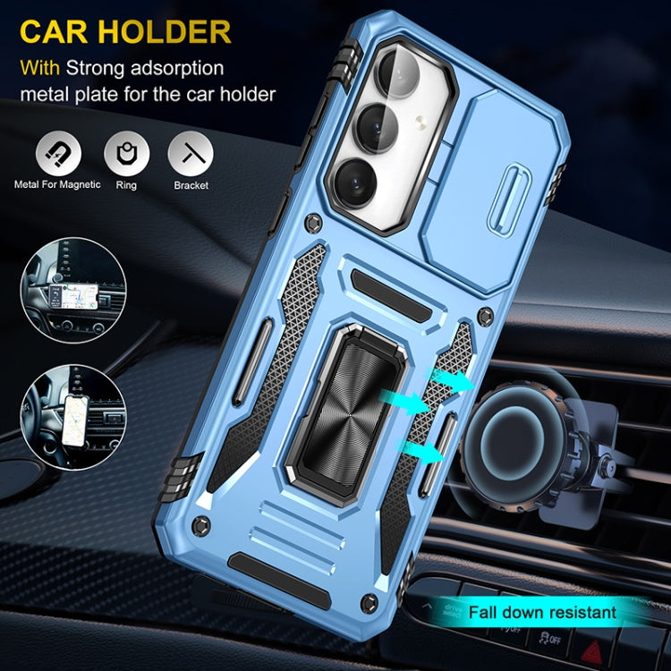 For Samsung Galaxy S24 FE 5G Armor PC Hybrid TPU Camera Shield Phone Case