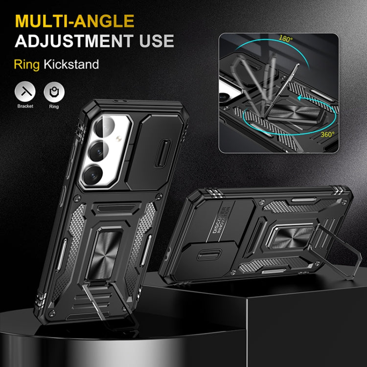 For Samsung Galaxy S24 FE 5G Armor PC Hybrid TPU Camera Shield Phone Case