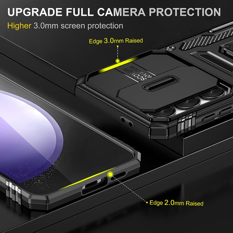 For Samsung Galaxy S24 FE 5G Armor PC Hybrid TPU Camera Shield Phone Case