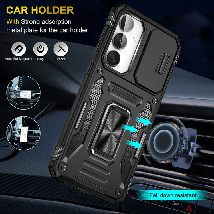 For Samsung Galaxy S24 FE 5G Armor PC Hybrid TPU Camera Shield Phone Case