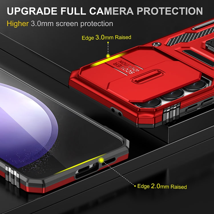 For Samsung Galaxy S24 FE 5G Armor PC Hybrid TPU Camera Shield Phone Case