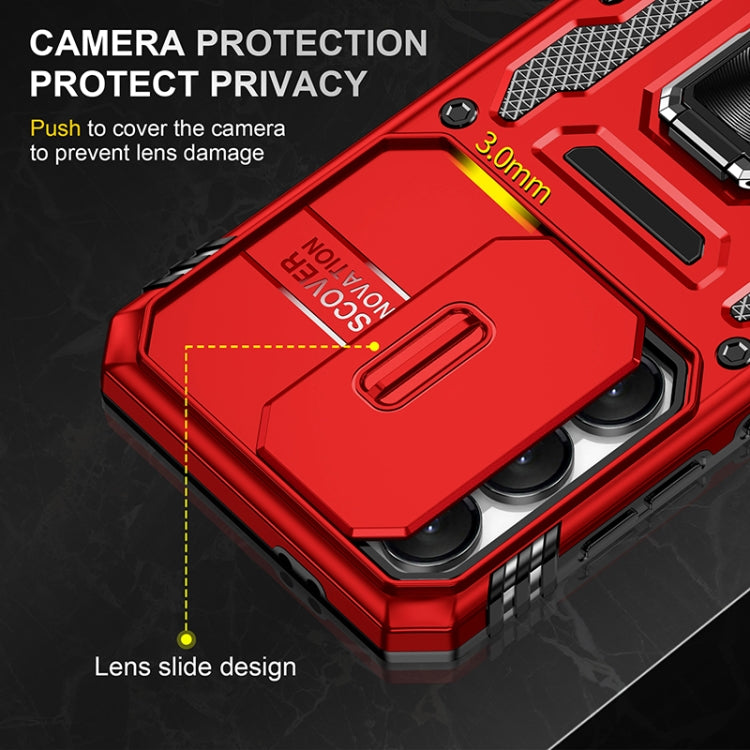 For Samsung Galaxy S24 FE 5G Armor PC Hybrid TPU Camera Shield Phone Case