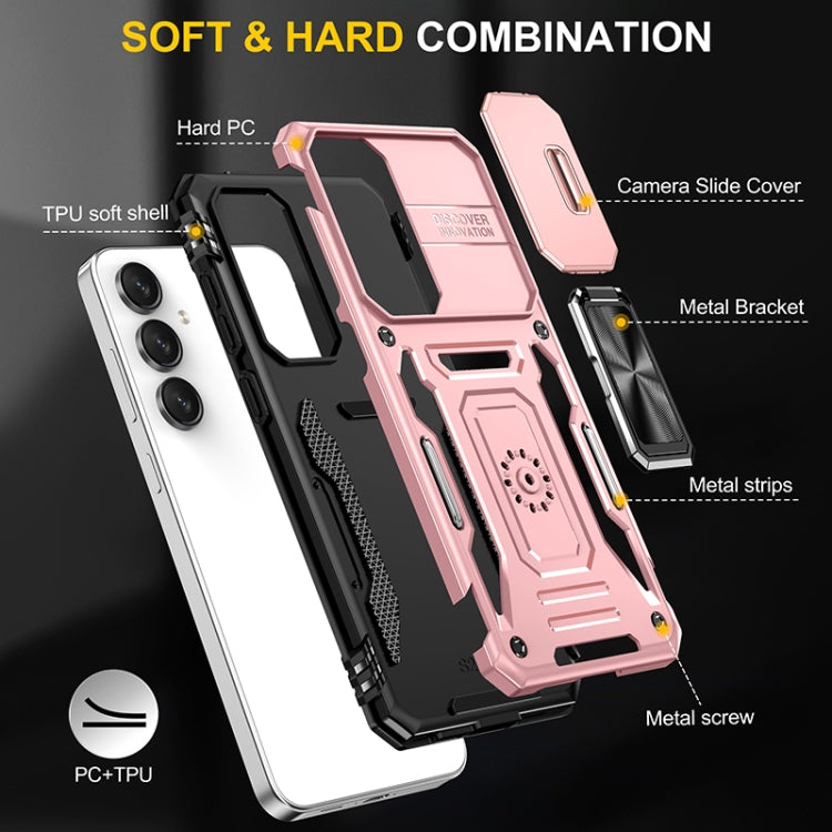 For Samsung Galaxy S24 FE 5G Armor PC Hybrid TPU Camera Shield Phone Case