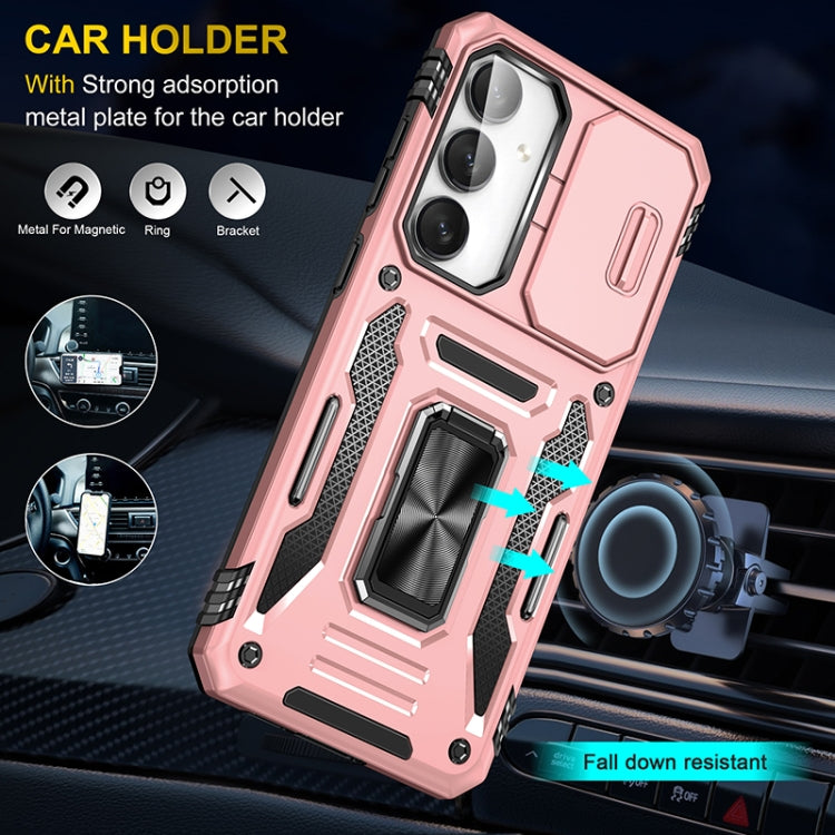 For Samsung Galaxy S24 FE 5G Armor PC Hybrid TPU Camera Shield Phone Case