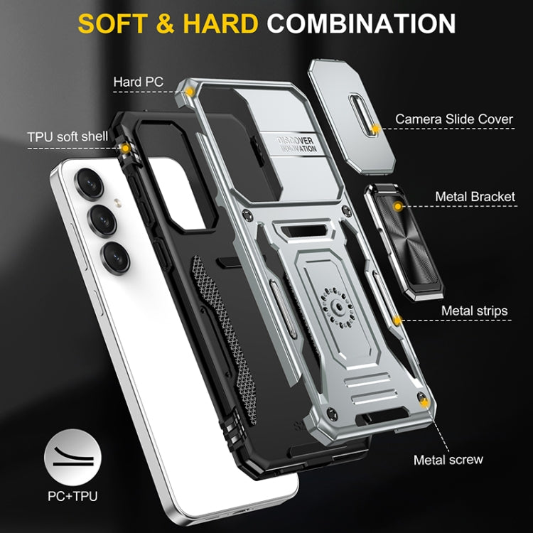 For Samsung Galaxy S24 FE 5G Armor PC Hybrid TPU Camera Shield Phone Case