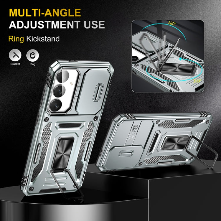 For Samsung Galaxy S24 FE 5G Armor PC Hybrid TPU Camera Shield Phone Case