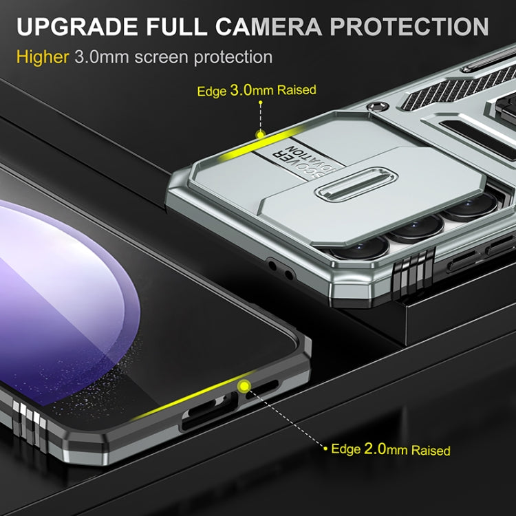 For Samsung Galaxy S24 FE 5G Armor PC Hybrid TPU Camera Shield Phone Case