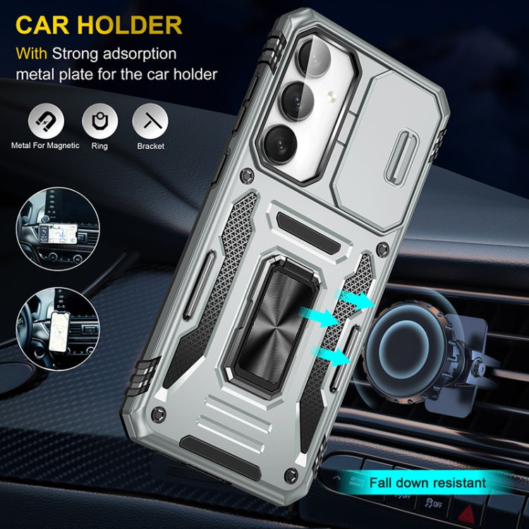 For Samsung Galaxy S24 FE 5G Armor PC Hybrid TPU Camera Shield Phone Case