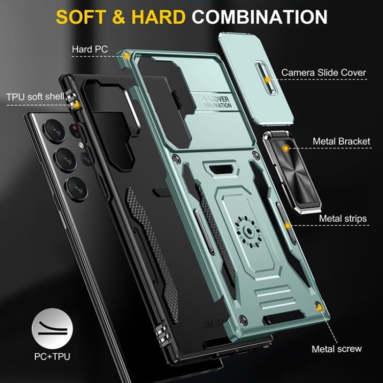 For Samsung Galaxy S25 Ultra 5G Armor PC Hybrid TPU Camera Shield Phone Case