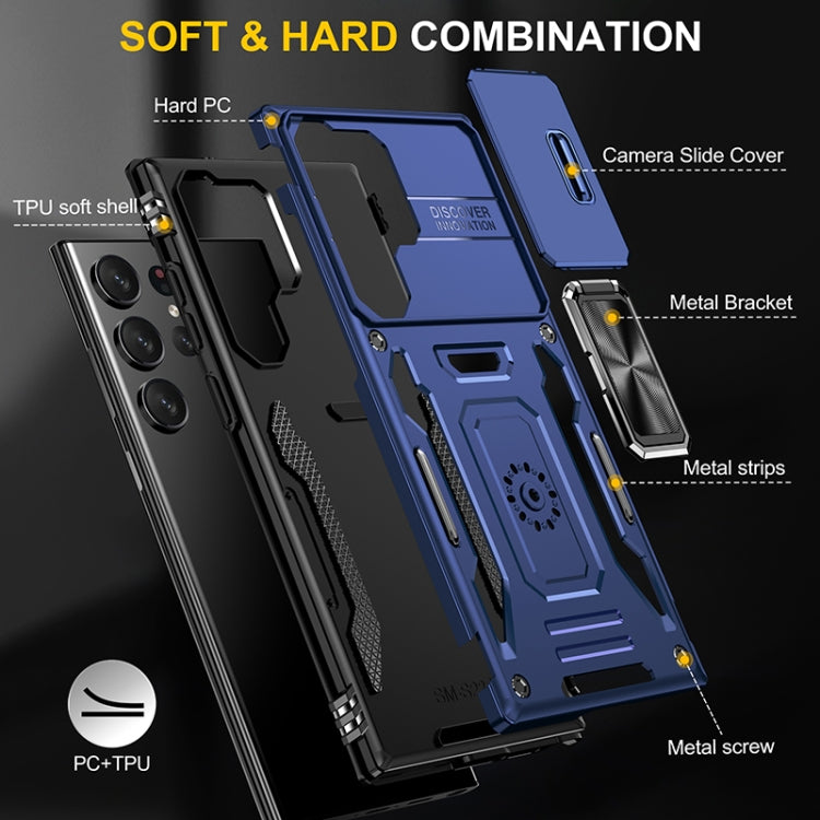 For Samsung Galaxy S25 Ultra 5G Armor PC Hybrid TPU Camera Shield Phone Case