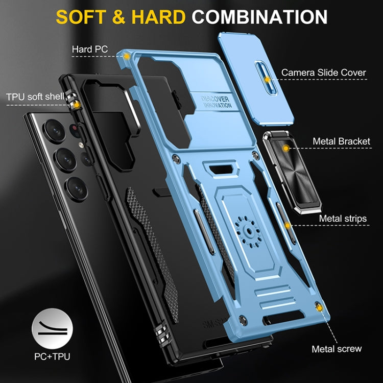For Samsung Galaxy S25 Ultra 5G Armor PC Hybrid TPU Camera Shield Phone Case