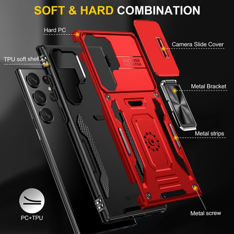 For Samsung Galaxy S25 Ultra 5G Armor PC Hybrid TPU Camera Shield Phone Case
