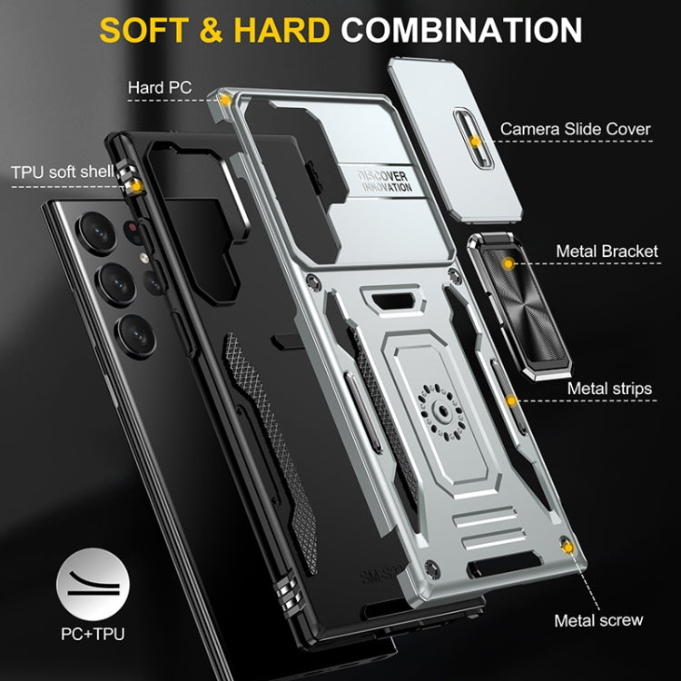 For Samsung Galaxy S25 Ultra 5G Armor PC Hybrid TPU Camera Shield Phone Case