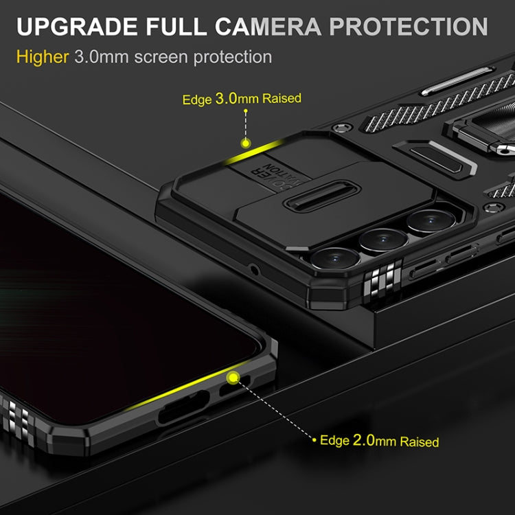 For Samsung Galaxy S25 5G Armor PC Hybrid TPU Camera Shield Phone Case