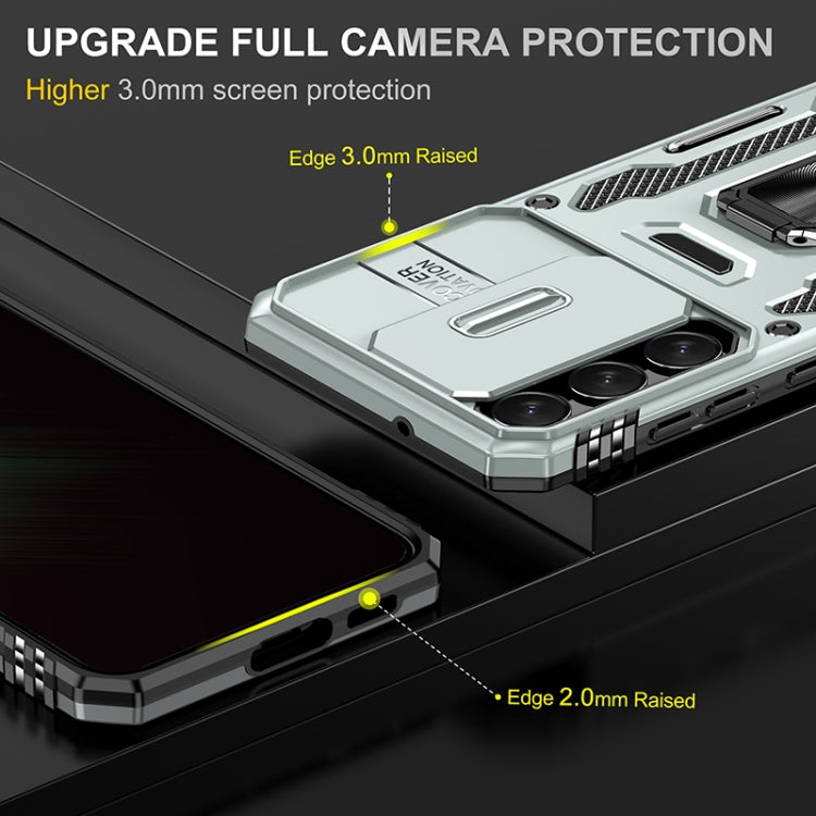 For Samsung Galaxy S25 5G Armor PC Hybrid TPU Camera Shield Phone Case