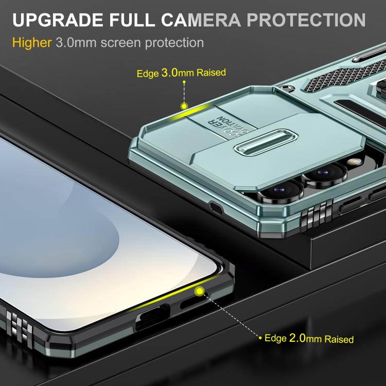 For Samsung Galaxy S25 Edge 5G Armor PC Hybrid TPU Camera Shield Phone Case
