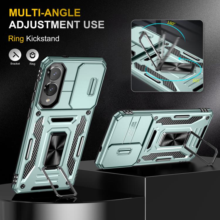 For Samsung Galaxy S25 Edge 5G Armor PC Hybrid TPU Camera Shield Phone Case