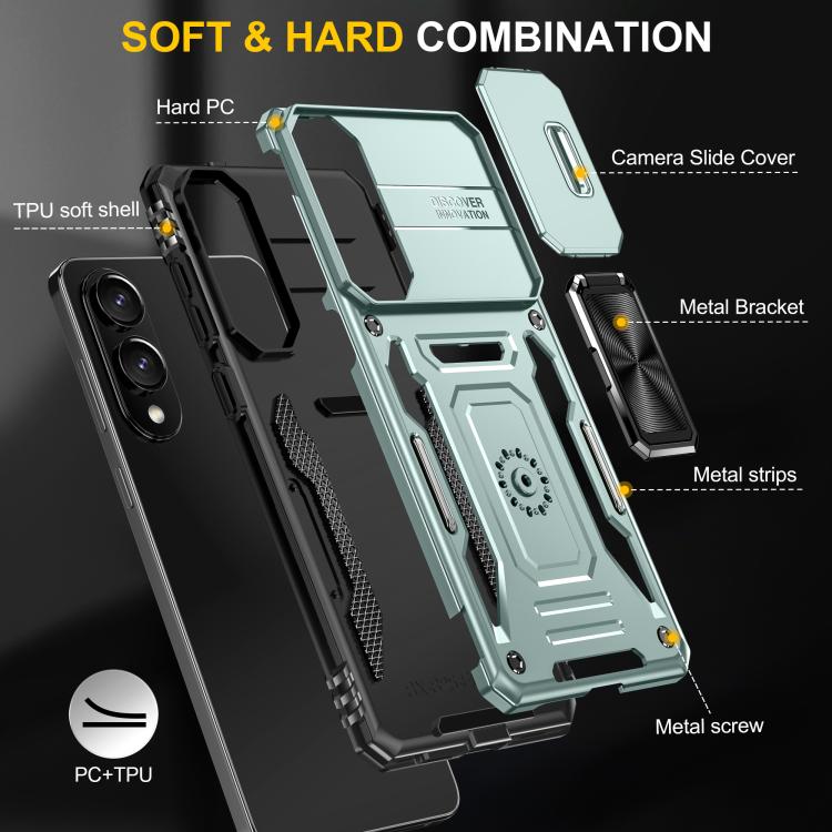 For Samsung Galaxy S25 Edge 5G Armor PC Hybrid TPU Camera Shield Phone Case