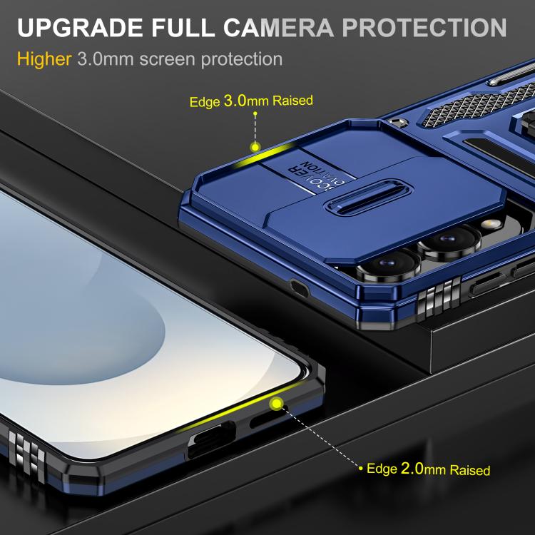 For Samsung Galaxy S25 Edge 5G Armor PC Hybrid TPU Camera Shield Phone Case