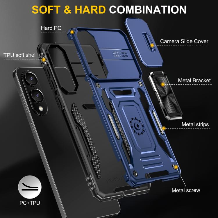 For Samsung Galaxy S25 Edge 5G Armor PC Hybrid TPU Camera Shield Phone Case