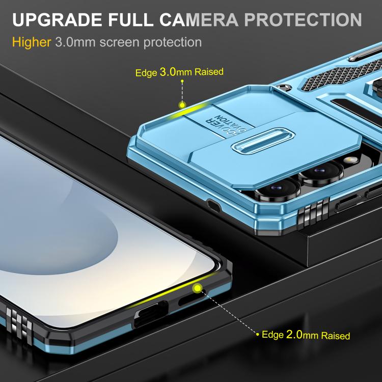 For Samsung Galaxy S25 Edge 5G Armor PC Hybrid TPU Camera Shield Phone Case