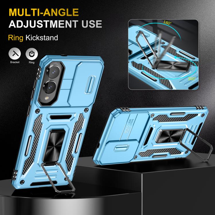 For Samsung Galaxy S25 Edge 5G Armor PC Hybrid TPU Camera Shield Phone Case