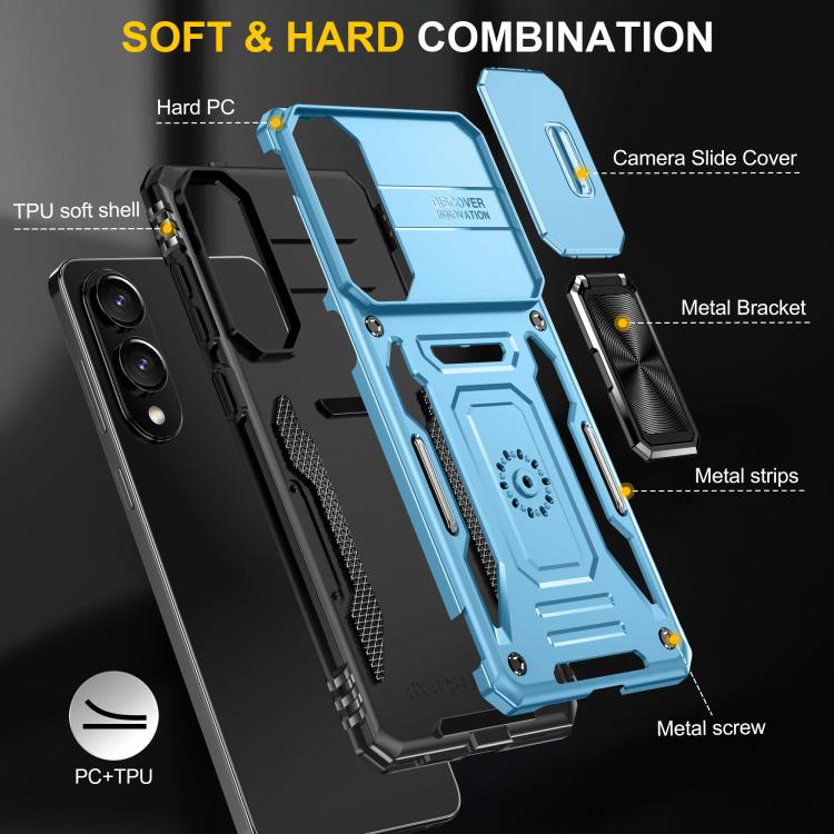 For Samsung Galaxy S25 Edge 5G Armor PC Hybrid TPU Camera Shield Phone Case