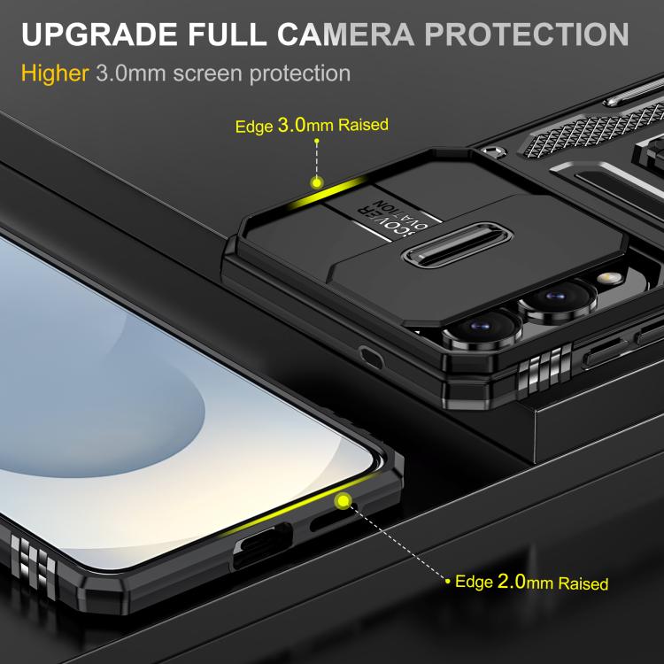 For Samsung Galaxy S25 Edge 5G Armor PC Hybrid TPU Camera Shield Phone Case