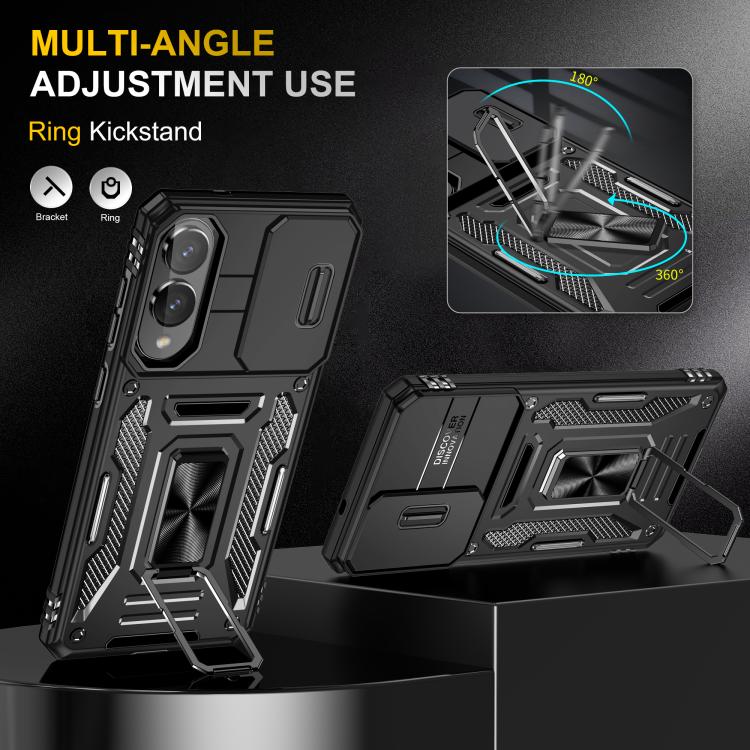 For Samsung Galaxy S25 Edge 5G Armor PC Hybrid TPU Camera Shield Phone Case