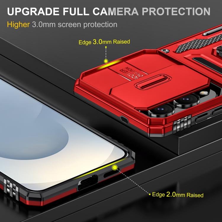 For Samsung Galaxy S25 Edge 5G Armor PC Hybrid TPU Camera Shield Phone Case
