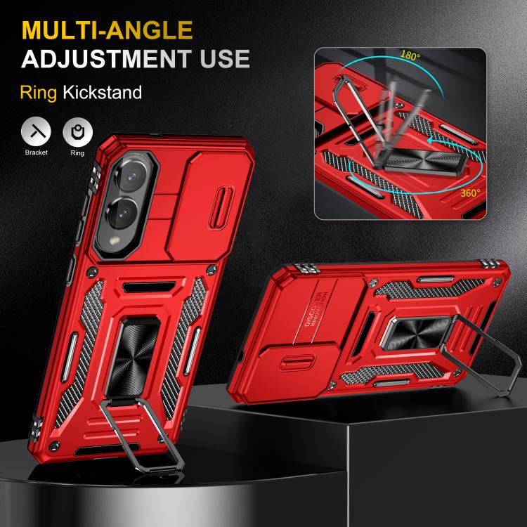 For Samsung Galaxy S25 Edge 5G Armor PC Hybrid TPU Camera Shield Phone Case