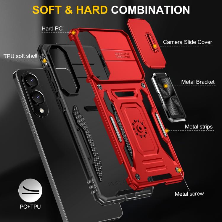 For Samsung Galaxy S25 Edge 5G Armor PC Hybrid TPU Camera Shield Phone Case