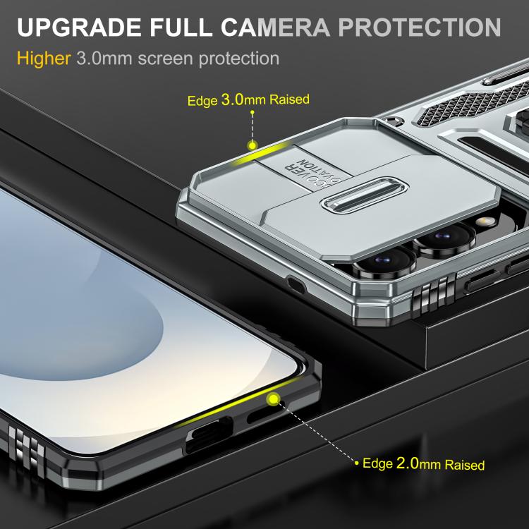 For Samsung Galaxy S25 Edge 5G Armor PC Hybrid TPU Camera Shield Phone Case