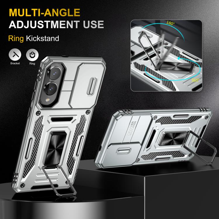 For Samsung Galaxy S25 Edge 5G Armor PC Hybrid TPU Camera Shield Phone Case