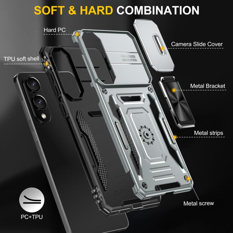 For Samsung Galaxy S25 Edge 5G Armor PC Hybrid TPU Camera Shield Phone Case