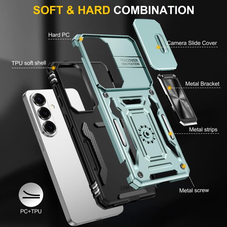 For Samsung Galaxy S26 5G Armor PC Hybrid TPU Camera Shield Phone Case
