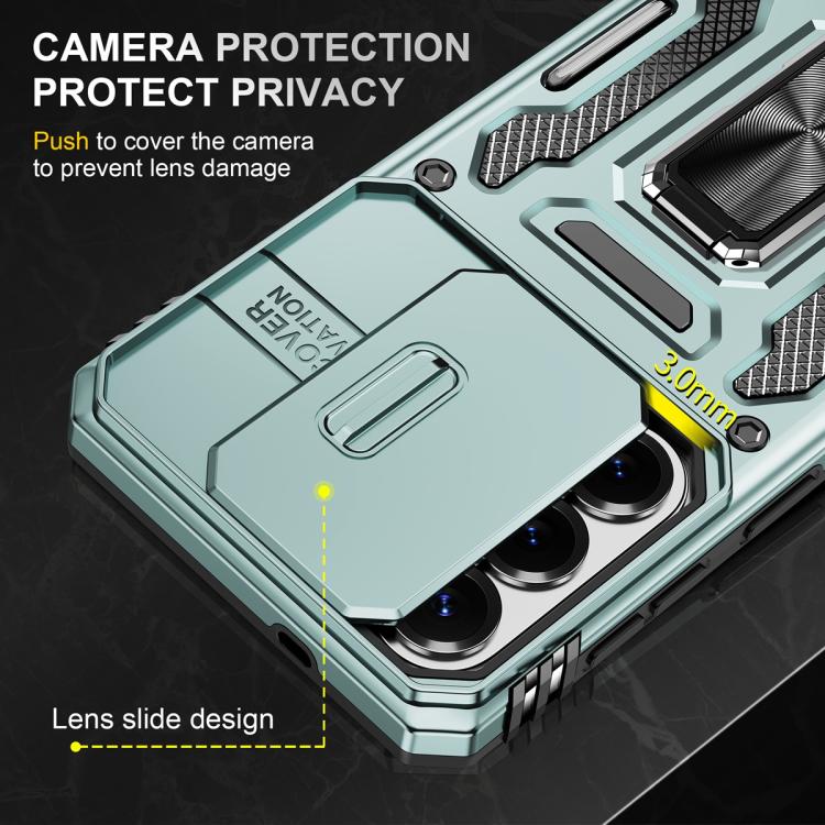 For Samsung Galaxy S26 5G Armor PC Hybrid TPU Camera Shield Phone Case