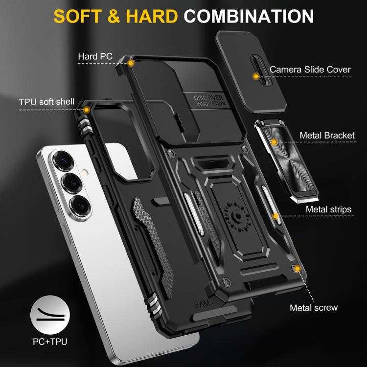 For Samsung Galaxy S26 5G Armor PC Hybrid TPU Camera Shield Phone Case