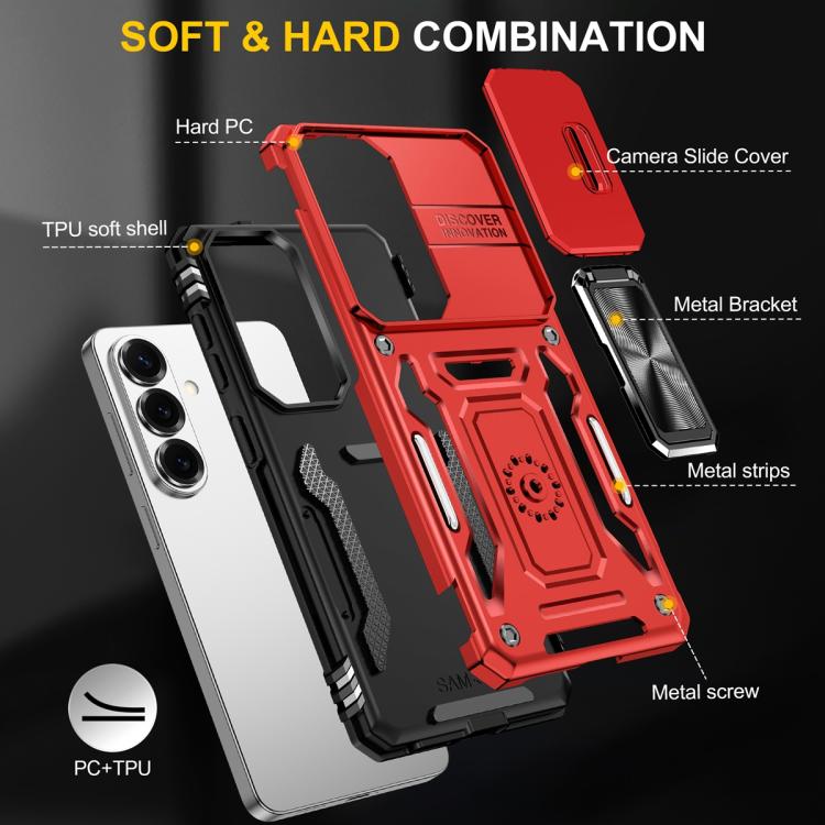 For Samsung Galaxy S26 5G Armor PC Hybrid TPU Camera Shield Phone Case