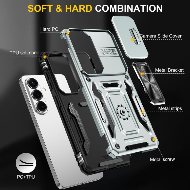 For Samsung Galaxy S26 5G Armor PC Hybrid TPU Camera Shield Phone Case